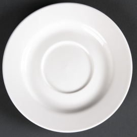 Round Fine China Saucers | 143mm Porcelain Saucers | Dishwasher Safe | Lumina CD646
