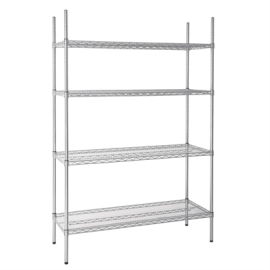Wire Shelving Kit | 4 Tier Storage Rack | 1220x460mm | Vogue L928