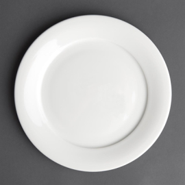 Mid Rimmed Plates | Restaurant Porcelain Plates | 202mm White Plates | Churchill Art de Cuisine CE755