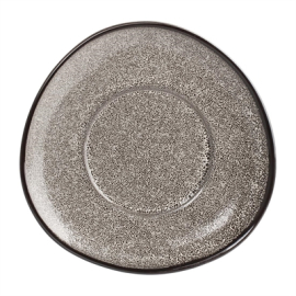 Triangular Cappuccino Saucer | Mineral Grey Stone Saucer | 150mm | Olympia DF182