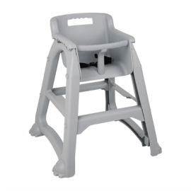 Stackable High Chair | Polypropylene PP Chair | Grey Commercial Seat | Bolero DA693