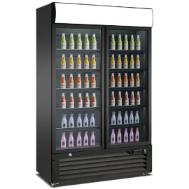 Commercial Upright Drinks Fridge | Sliding Glass Door Display | LED Canopy | King KXG1330S