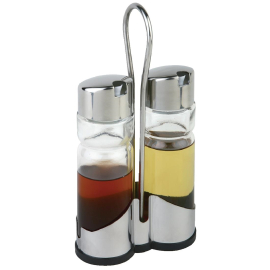 Cruet Set and Stand | Salt and Pepper Set | 3 Piece Set | APS CF296