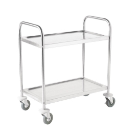 Vogue Stainless Steel 2 Tier Clearing Trolley Medium F997