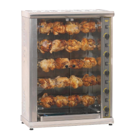Commercial Electric Rotisserie | Roller Grill | Chicken Rotisserie | 8-16 Bird Capacity | Roller Grill RBE 200
