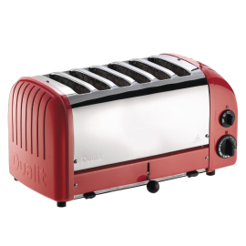 Commercial 6 Slice Toaster | Vario Toaster | Red Finish | Dualit 60154 GD395