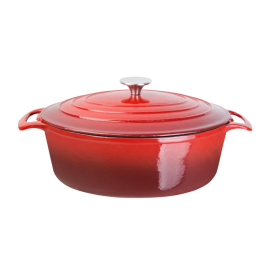 Vogue Red Oval Casserole Dish 6 Litre GH314