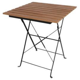 Square Bistro Folding Table | Faux Wood Table | 600mm Commercial | Bolero GJ765