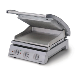 Commercial Contact Grill | 6 Slice Ribbed Top Plate | 2200W | Roband GSA610R