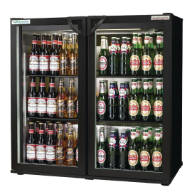 Commercial Back Bar Cooler | Double Hinged Door Fridge | EcoChill Black Maxi | Autonumis A21096