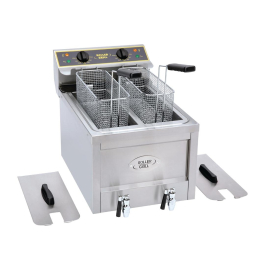 Commercial Twin Tank Countertop Electric Fryer | Deep Fat Fryer | Twin Basket Design | Roller Grill RFE8D