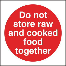 Vogue Do Not Store Raw And Cooked Food Together Sign L836