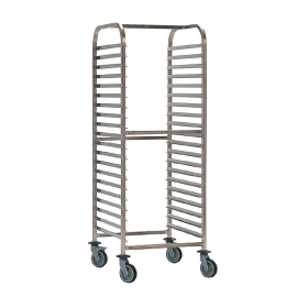 Gastronorm Racking Trolley | Double GN Trolley | 20 Shelves | Bourgeat P062