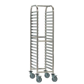 Gastronorm 20 Shelf Racking Trolley | GN Storage Trolley | Commercial Kitchen Transport | Bourgeat P073