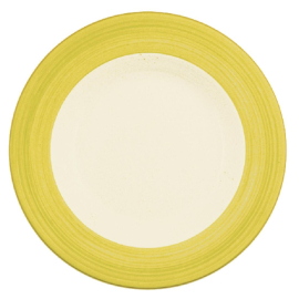 Slimline Dinner Plates | Yellow Ceramic Plates | 202mm Commercial Tableware | Steelite Rio V2968
