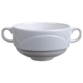 Porcelain Soup Cup | Handled Soup Mug | 284ml Capacity | Steelite Bianco V8230