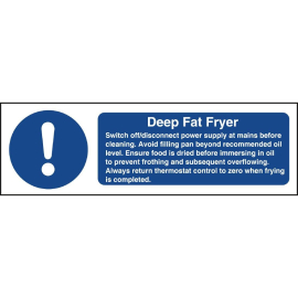 Vogue Deep Fat Fryer Safety Sign W198