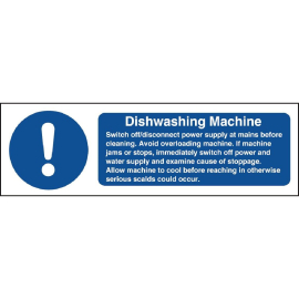 Vogue Dishwasher Machine Safety Sign W199