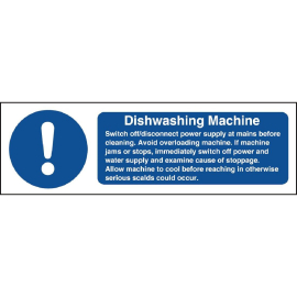 Dishwasher Machine Safety Sign | Kitchen Safety Sign | Wall Mounted Warning Sign | Vogue W199