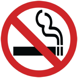 No Smoking Symbol Window Sign Y937