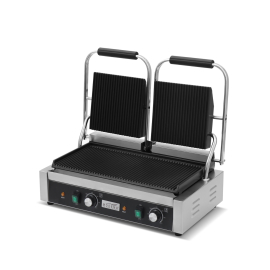 Commercial Panini Grill | Twin Contact Grill | Ribbed Plates | Modena TPG10