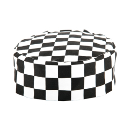 Chefs Skull Cap | Chef Hat | Big Black and White Check | Whites A161