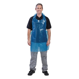 Disposable Polythene Aprons | Protective Catering Aprons | Blue | Nisbets A305