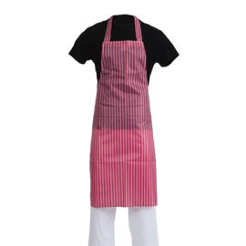 Waterproof Bib Apron | Red and White Stripe | Kitchen Protective Wear | Whites A581