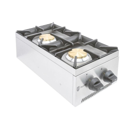Commercial 2 Burner Gas Hob | LPG Propane Cooktop | Professional Kitchen Appliance | Parry AG2HP