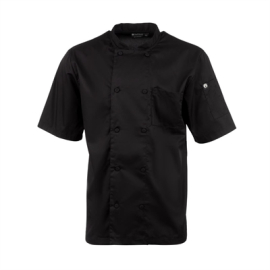 Commercial Chef Jacket | Unisex Cool Vent Chef Coat | Black 2XL | Chef Works B054-XXL