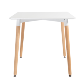 Borrello B1940 Eames DSW Inspired Eiffel Square Table in White.