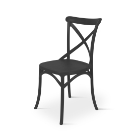 Borrello B1958 Crossback Dining Chair in Black. Pack of 4.