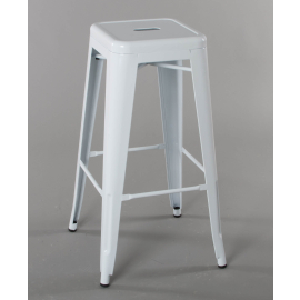 Borrello B1970 Tolix Style Metal Bar Stool in White. Pack of 4.