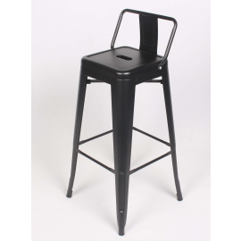 Metal Bar Stool | Tolix Style Stool | Low Backrest | Pack of 4 | Borrello B1978