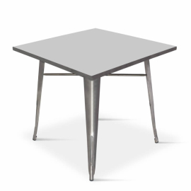Metal Dining Table | Tolix Style Table | 80x80cm Gunmetal Finish | Borrello B1997
