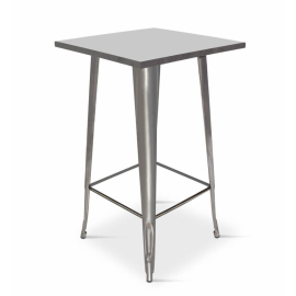 Borrello B2000 Tolix Style 60x60cm Metal High Bar Table in Gunmetal Steel. 