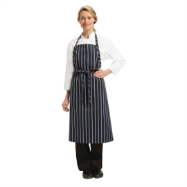 Premium Woven Apron | Navy and White Stripe | Professional Kitchen Apparel | Chef Works B249