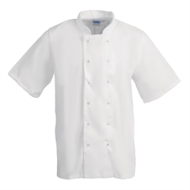 Commercial Chefs Jacket | Unisex Short Sleeve Chef Coat | White | Whites B250-L