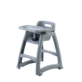 Commercial Stacking Baby High Chair | Plastic High Chair | Grey Stackable Dining Seat | BMS42