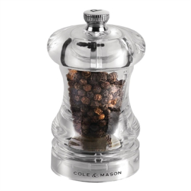 Acrylic Pepper Mill | Table Condiment Grinder | Adjustable Coarseness | Capstan CB029