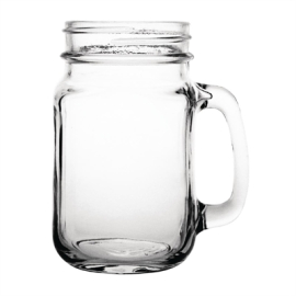 Jam Jar Glasses | Mason Jar Drinking Glasses | 450ml Handle | Olympia CE678
