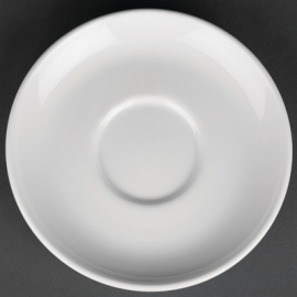 Breakfast Saucers | Classic White Porcelain Saucers | 160mm Diameter | Royal Porcelain CG030
