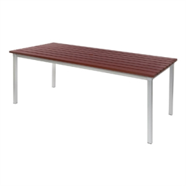 Outdoor Faux Wood Table | Walnut Effect Restaurant Table | 1800mm | Enviro CK810
