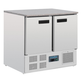 Commercial Double Door Counter Fridge | Marble Work Top Fridge | 240 Litre Capacity | Polar CL108