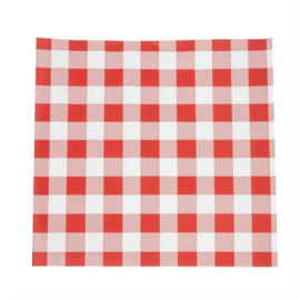 Greaseproof Paper | Red Gingham Paper | 250x250mm Food Wrapping | CL657
