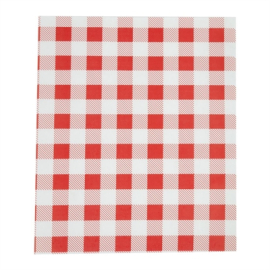 Gingham Greaseproof Paper | Red Food Wrapping Paper | 310x380mm | Olympia CL659