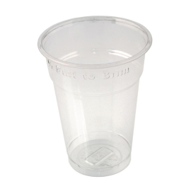 Disposable Half Pint to Brim Tumbler | Clear Plastic Cups | 284ml Capacity | Huhtamaki CM118