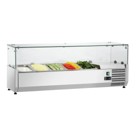 Commercial Refrigerated Countertop Servery Toppings Unit | 1.2m | Chilled Display | King CRISTAL013.HD