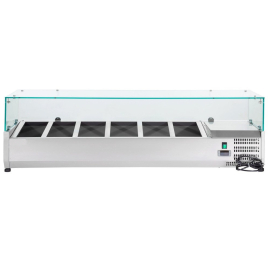 Refrigerated Countertop Servery Toppings Unit | Chilled Prep Counter | 1.5m Commercial Unit | King CRISTAL113.HD