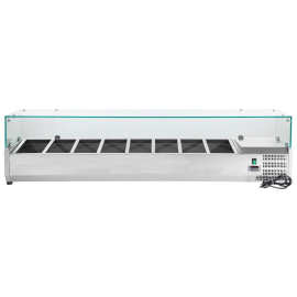 Refrigerated Countertop Servery Toppings Unit | Commercial Topping Station | 2m Length | King CRISTAL313.HD